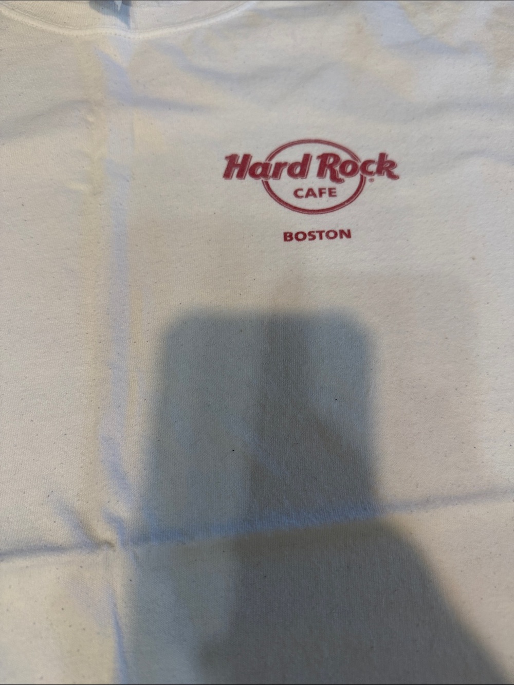 Hard Rock Cafe White Pillow Cover with Red Logo - Boston